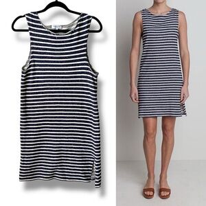 EMERSON FRY Marine Striped Mini Dress Navy White Small Minimalist